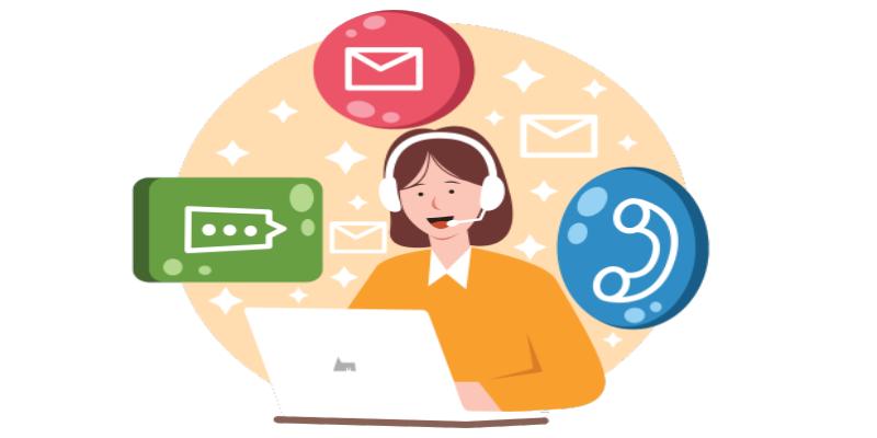 Customer support interface with structured contact options