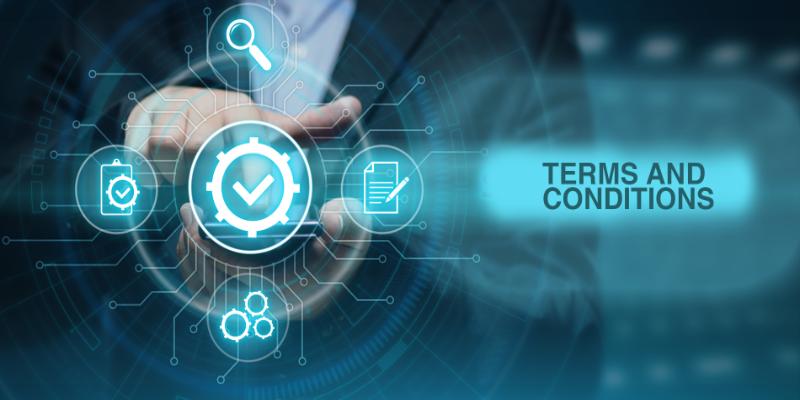 Digital agreement interface outlining platform rules