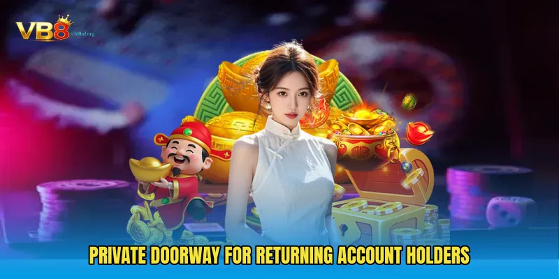 Private doorway for returning account holders
