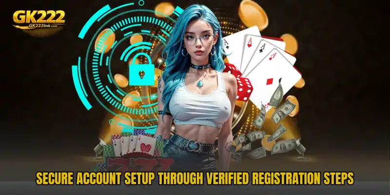 Secure account setup through verified registration steps